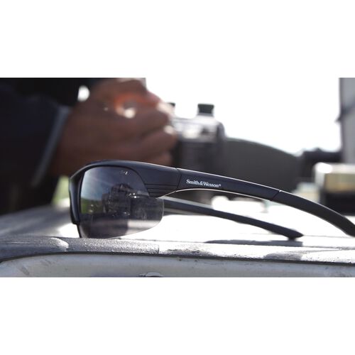 Smith & Wesson 110162 Corporal Shooting Glasses Black Frame Smoke Lens for sale online